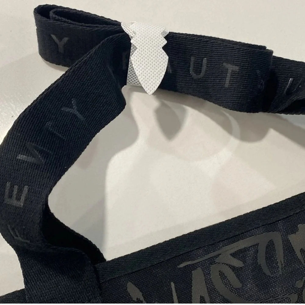 Fenty Beauty Black Mesh Artistic Tote with Decorative Handles